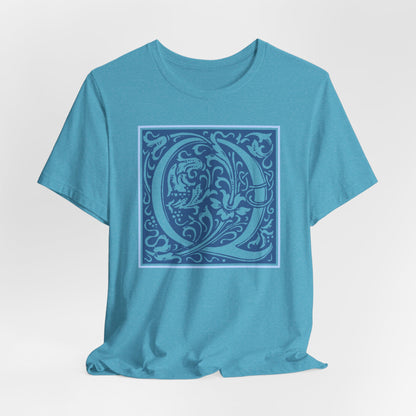 Q Scroll Blue T-Shirt Short Sleeve