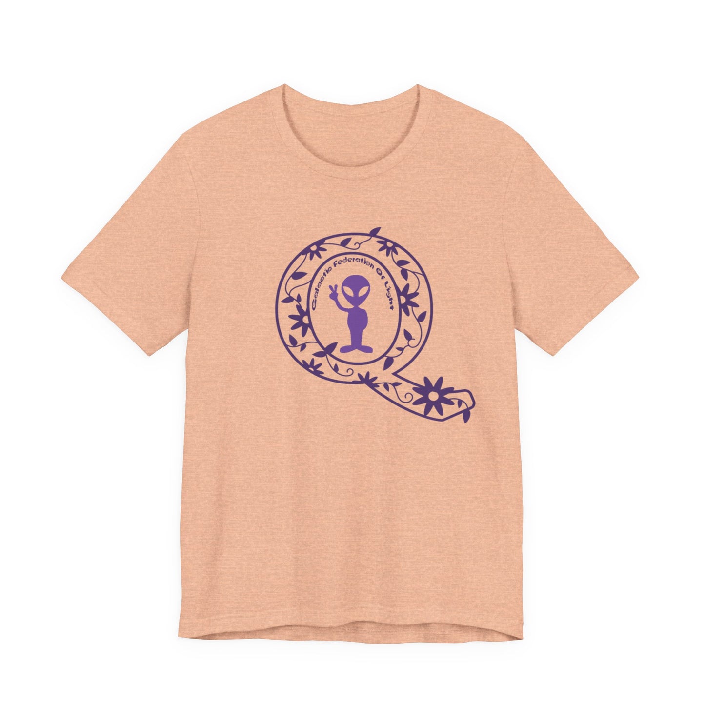 Q Purple Flower T-Shirt Short Sleeve