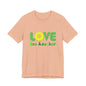 Love One Another Green Yellow T-Shirt Short Sleeve