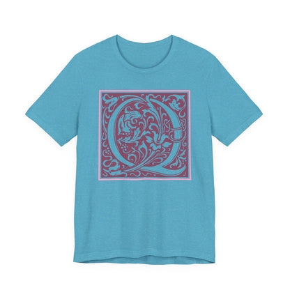 Q Scroll Wine T-Shirt Short Sleeve