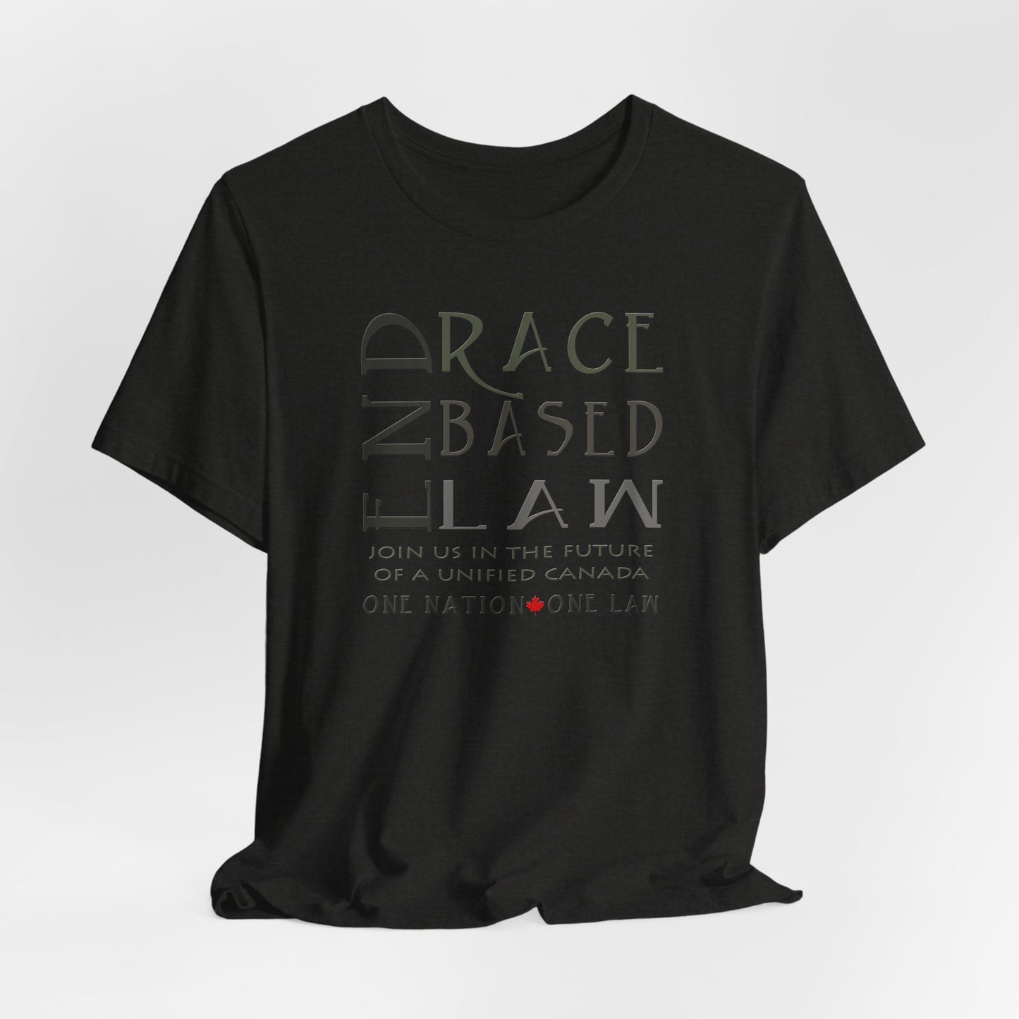 END RACE BASED LAW Canada Slim Grey T-Shirt Short Sleeve