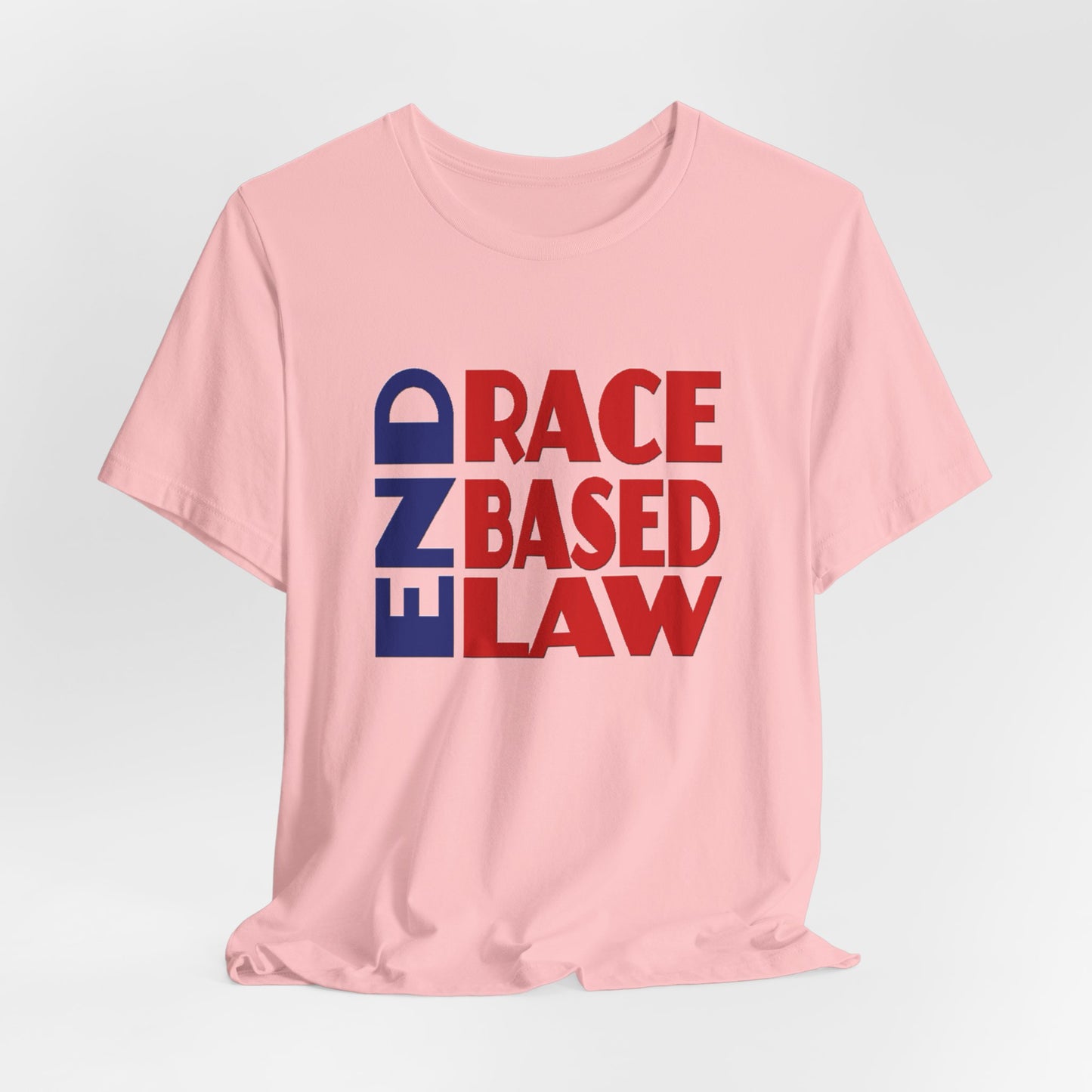 END RACE BASED LAW Blue Red T-Shirt Short Sleeve