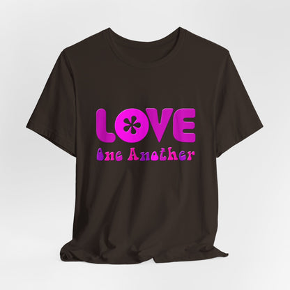 Love One Another Pink T-Shirt Short Sleeve