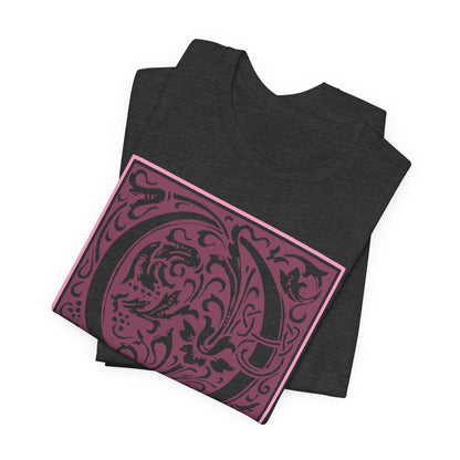 Q Scroll Wine T-Shirt Short Sleeve