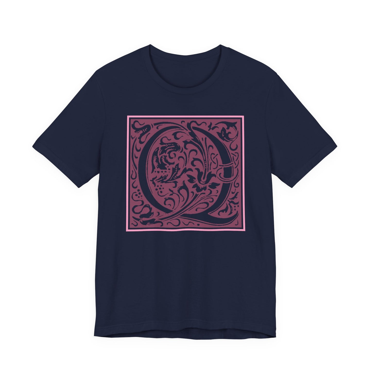Q Scroll Wine T-Shirt Short Sleeve