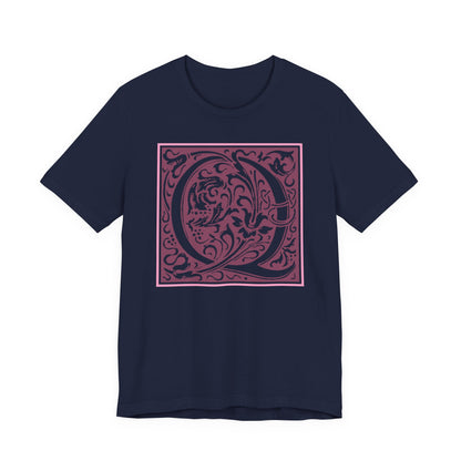 Q Scroll Wine T-Shirt Short Sleeve