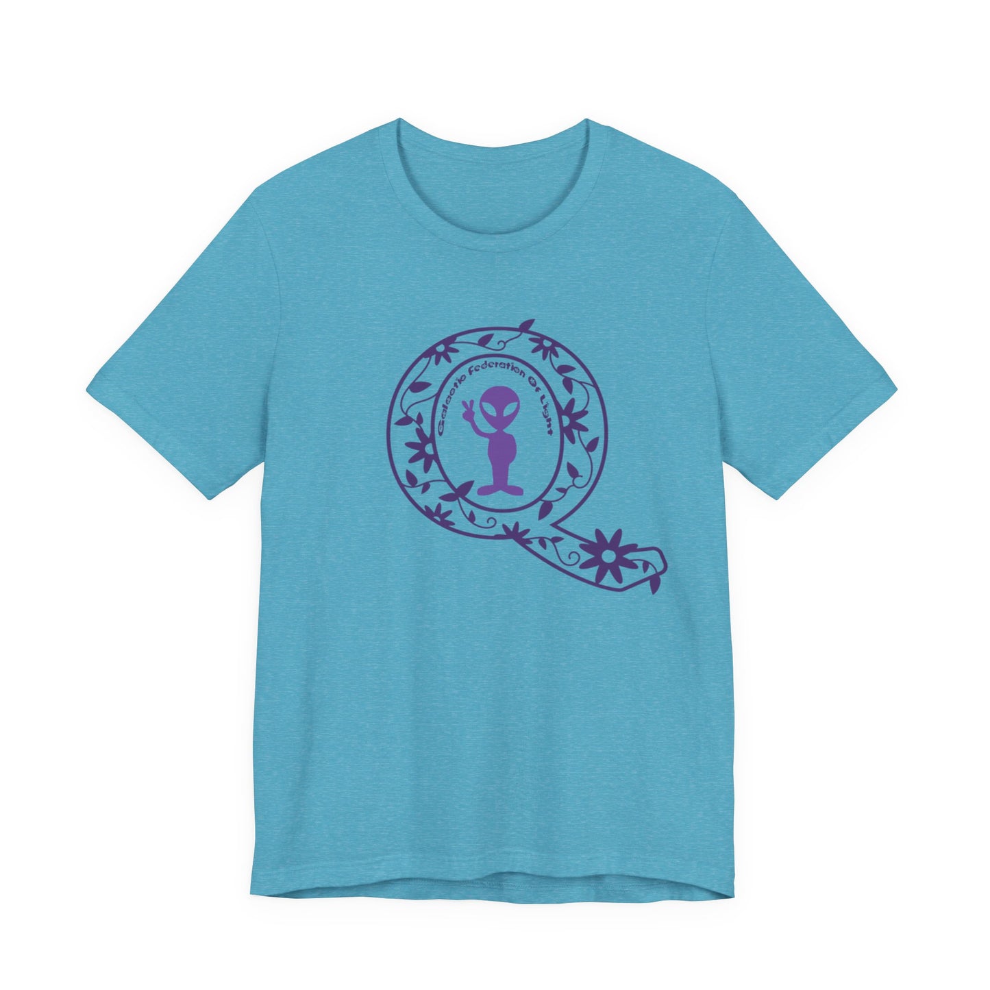 Q Purple Flower T-Shirt Short Sleeve