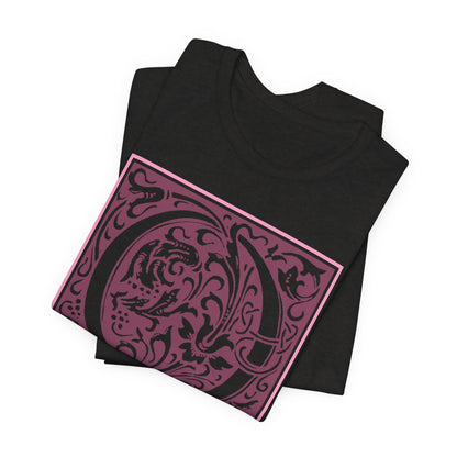 Q Scroll Wine T-Shirt Short Sleeve