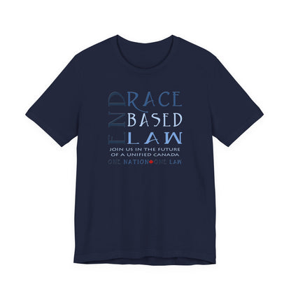 END RACE BASED LAW Canada Slim Blue T-Shirt Short Sleeve