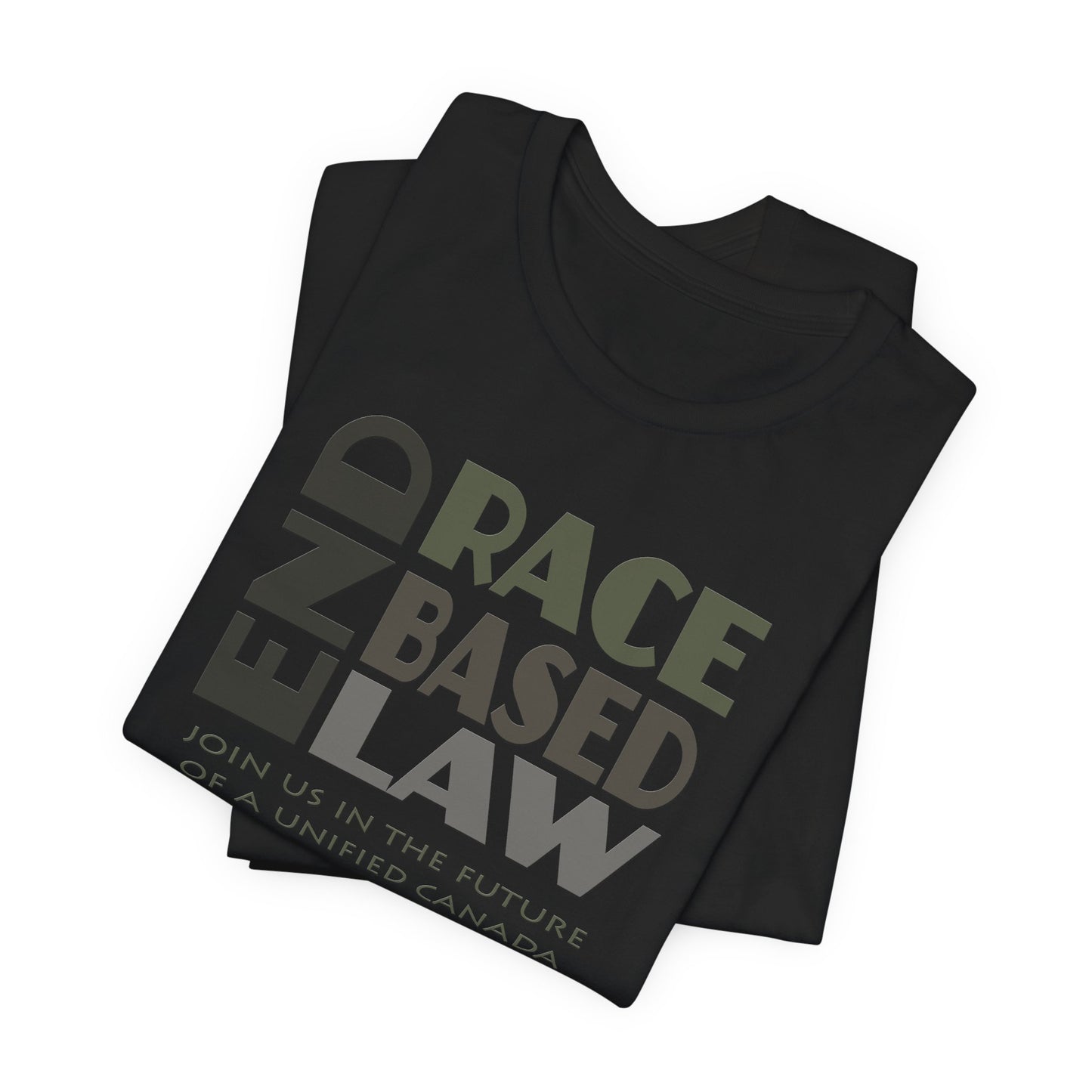 END RACE BASED LAW Canada Grey T-Shirt Short Sleeve
