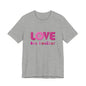Love One Another T‑Shirt — Retro Pink Flower Peace Tee