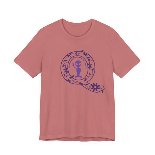 Q Purple Flower T-Shirt Short Sleeve