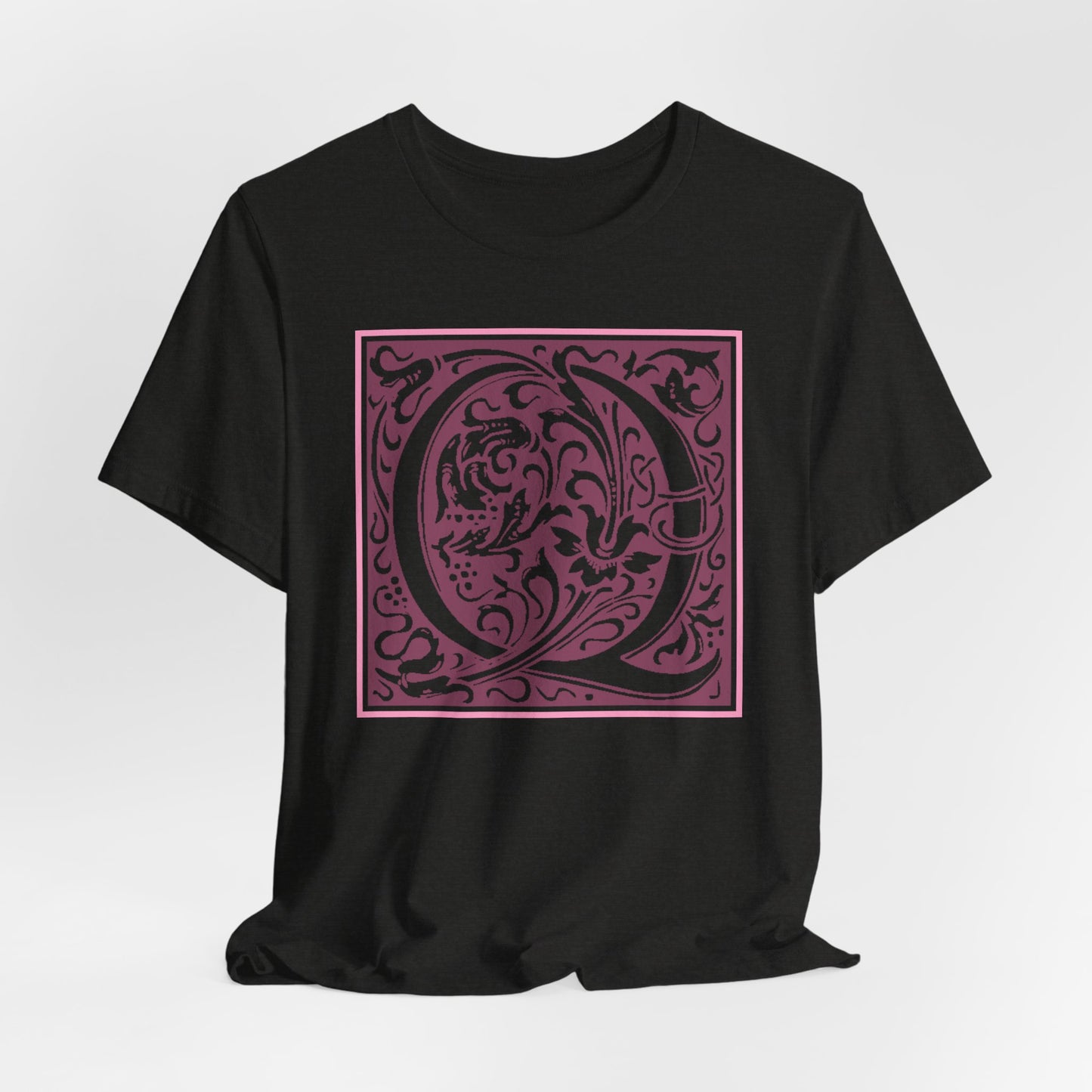Q Scroll Wine T-Shirt Short Sleeve