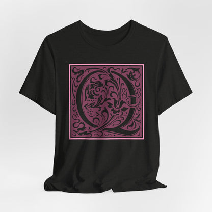 Q Scroll Wine T-Shirt Short Sleeve