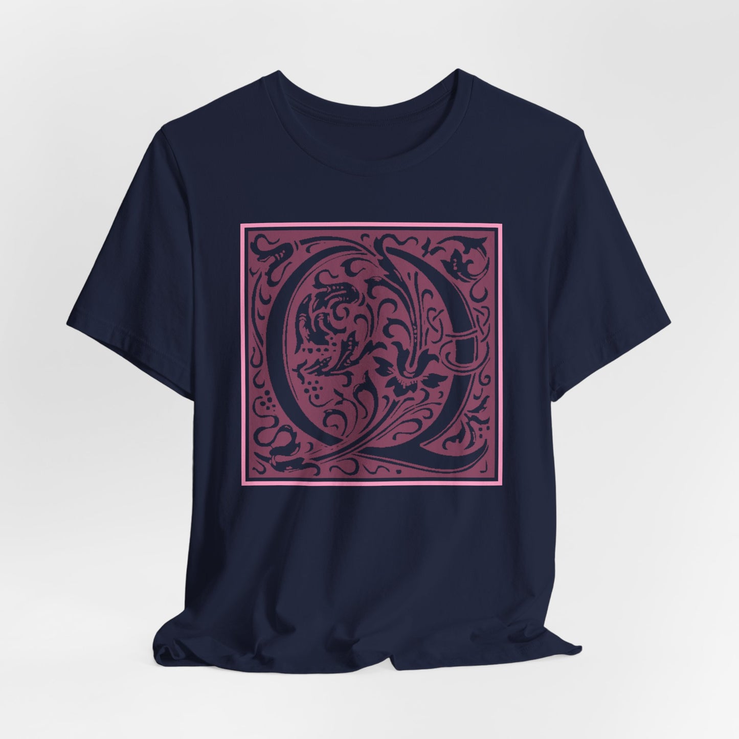 Q Scroll Wine T-Shirt Short Sleeve