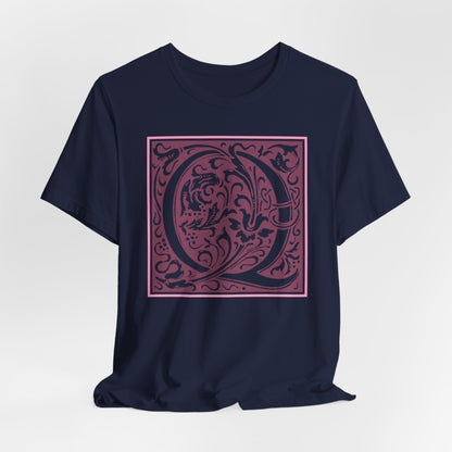 Q Scroll Wine T-Shirt Short Sleeve