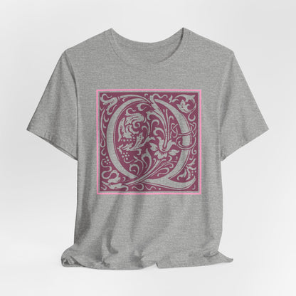 Q Scroll Wine T-Shirt Short Sleeve