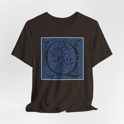 Q Scroll Blue T-Shirt Short Sleeve