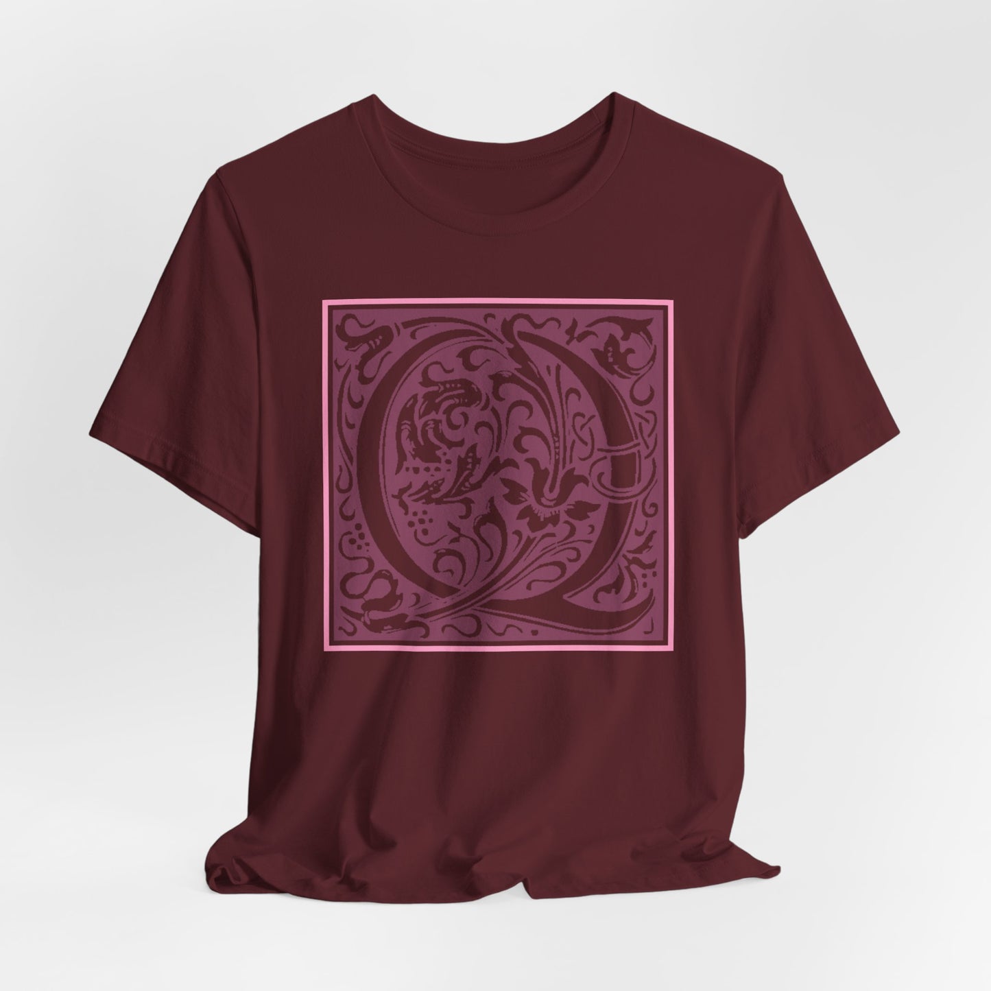 Q Scroll Wine T-Shirt Short Sleeve