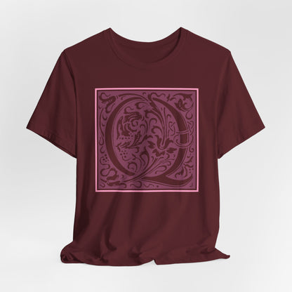 Q Scroll Wine T-Shirt Short Sleeve