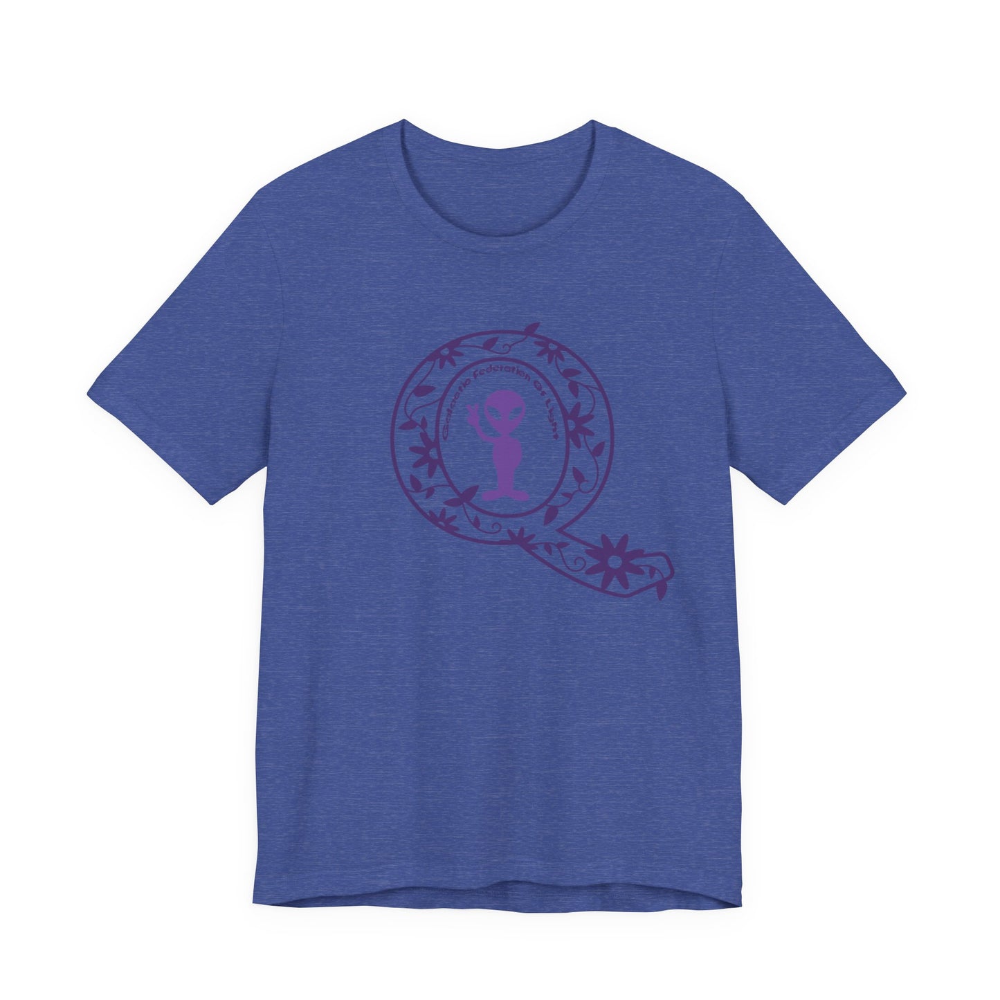 Q Purple Flower T-Shirt Short Sleeve