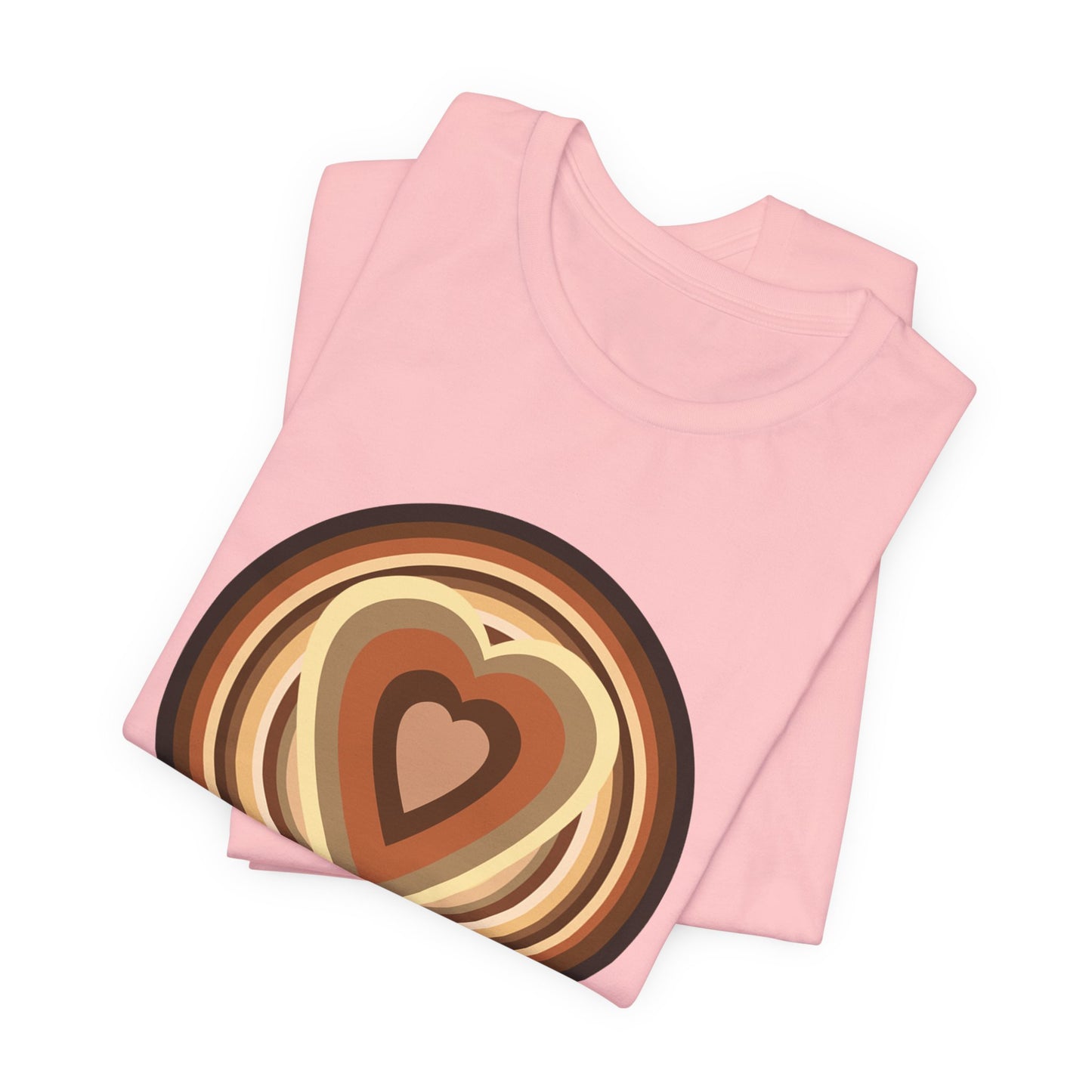 Beige Power Hearts T-Shirt Short Sleeve