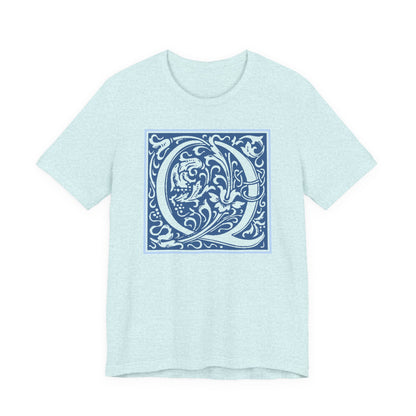 Q Scroll Blue T-Shirt Short Sleeve