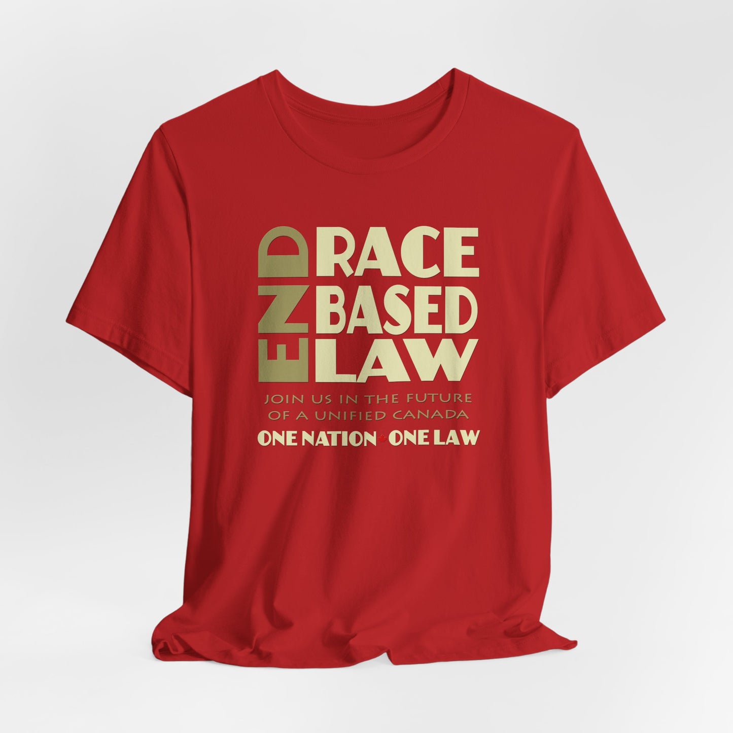 END RACE BASED LAW Canada Beige T-Shirt Short Sleeve