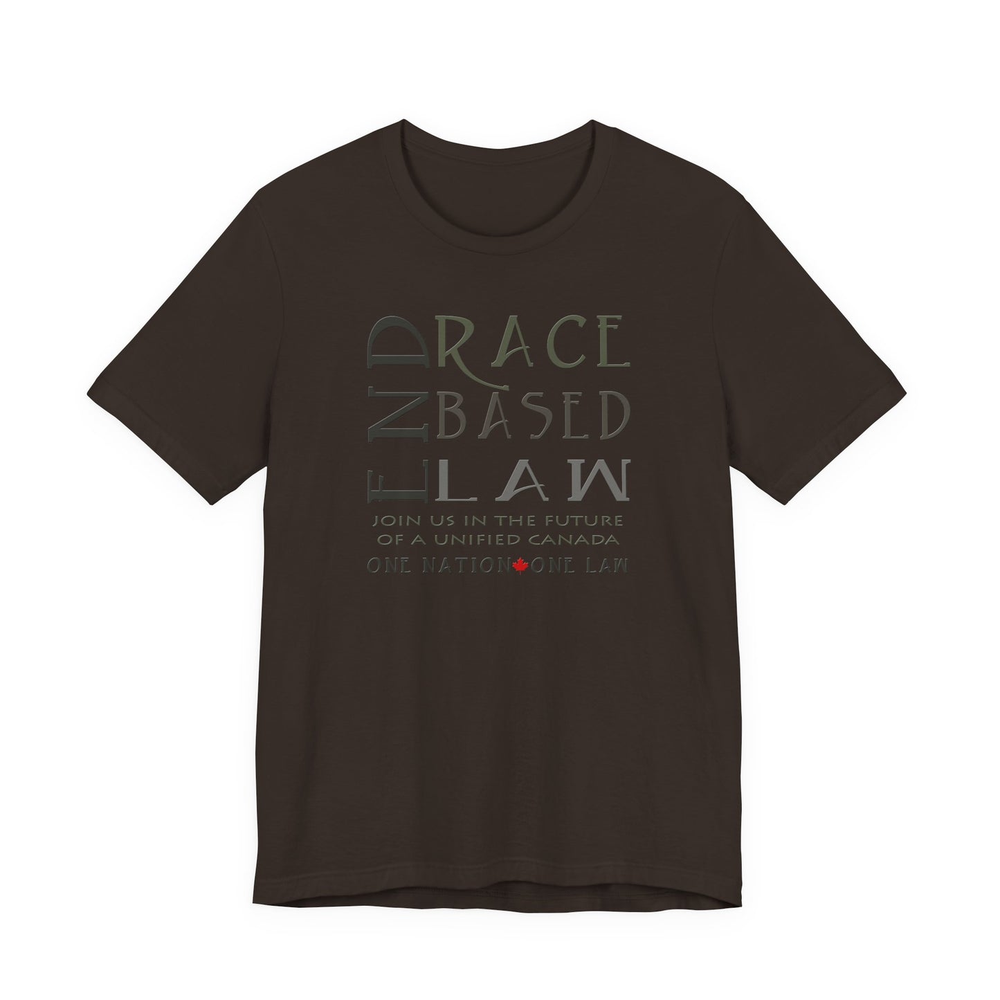 END RACE BASED LAW Canada Slim Grey T-Shirt Short Sleeve