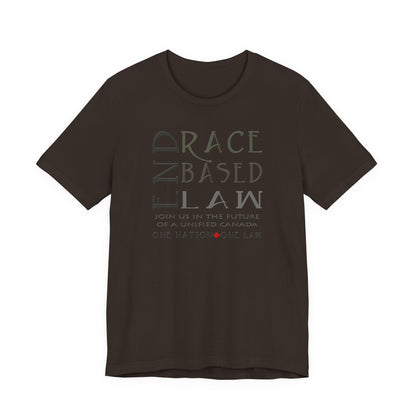 END RACE BASED LAW Canada Slim Grey T-Shirt Short Sleeve