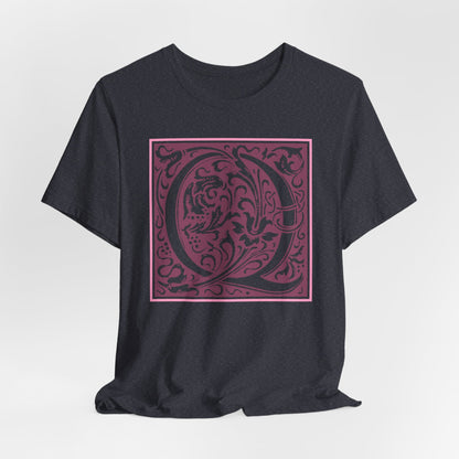 Q Scroll Wine T-Shirt Short Sleeve