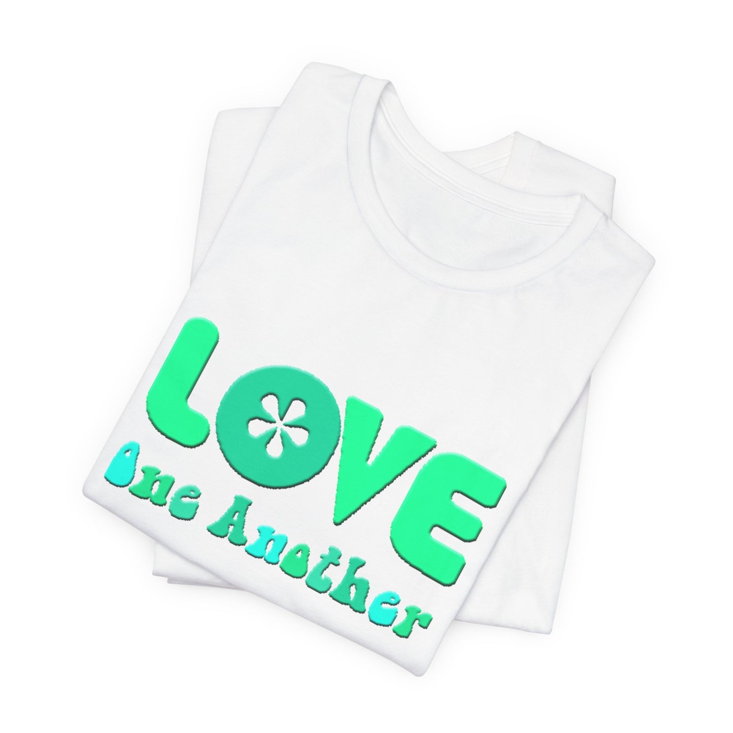 Love One Another Teal T-Shirt Short Sleeve