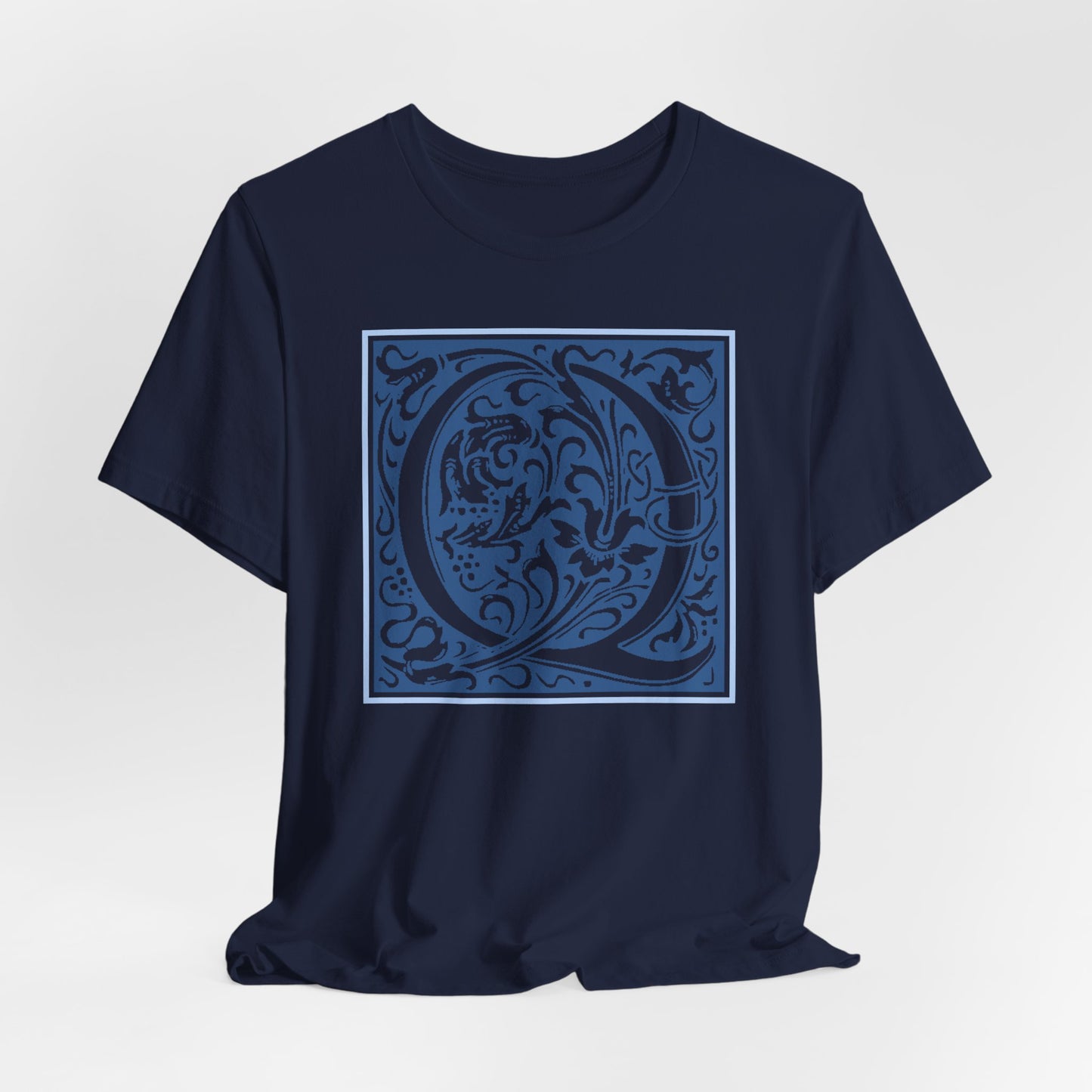 Q Scroll Blue T-Shirt Short Sleeve