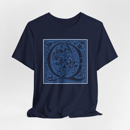 Q Scroll Blue T-Shirt Short Sleeve