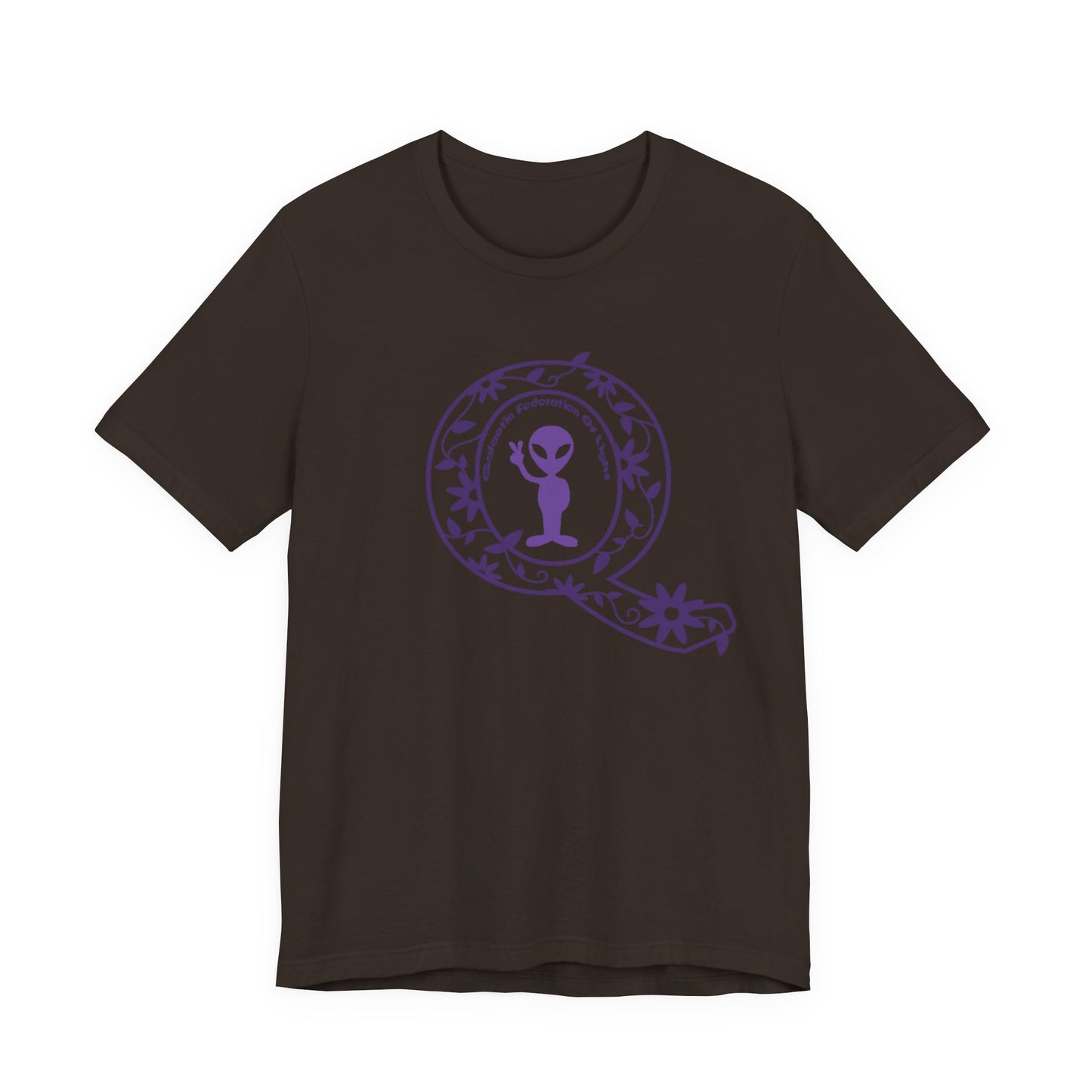 Q Purple Flower T-Shirt Short Sleeve
