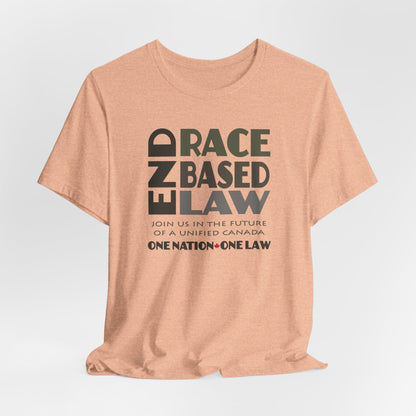 END RACE BASED LAW Canada Grey T-Shirt Short Sleeve