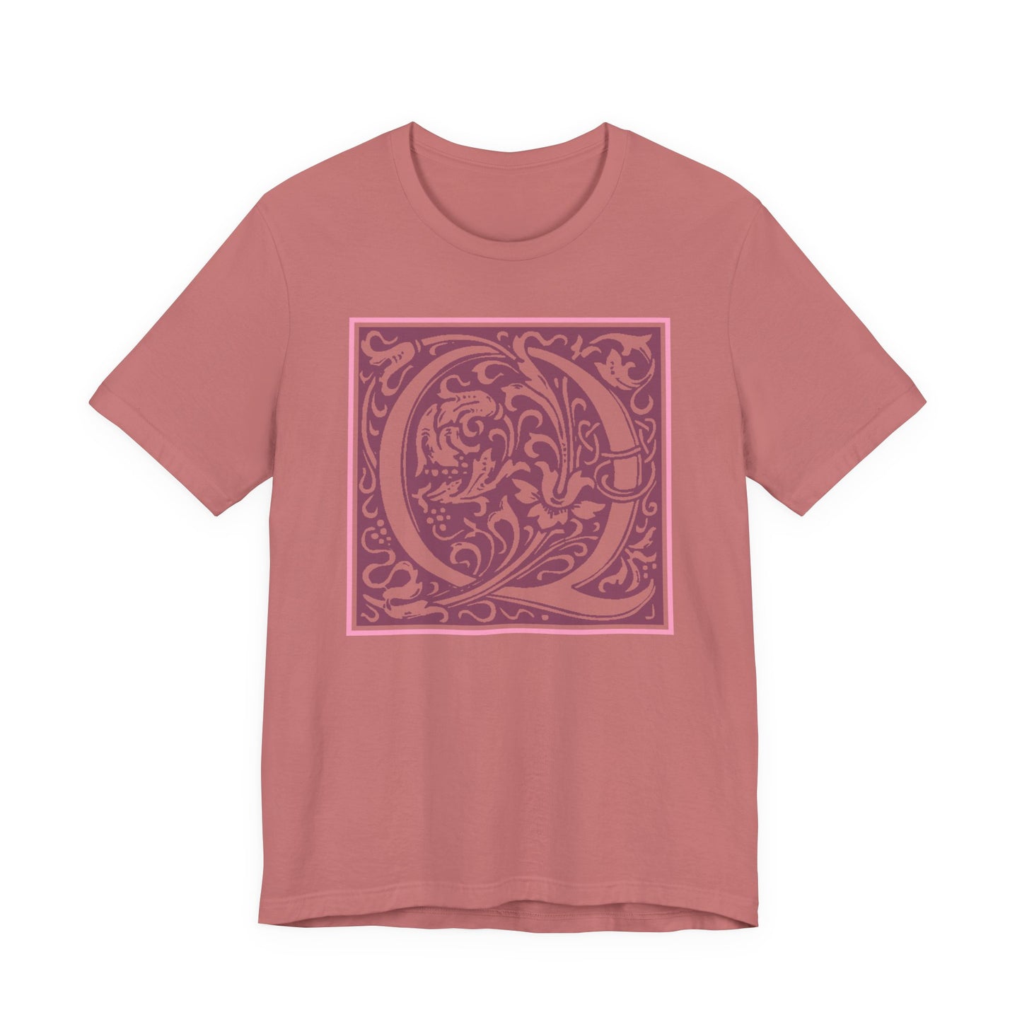 Q Scroll Wine T-Shirt Short Sleeve