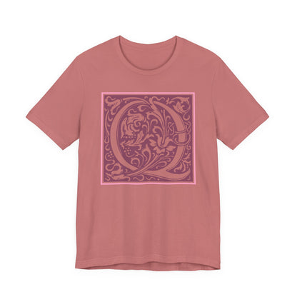 Q Scroll Wine T-Shirt Short Sleeve