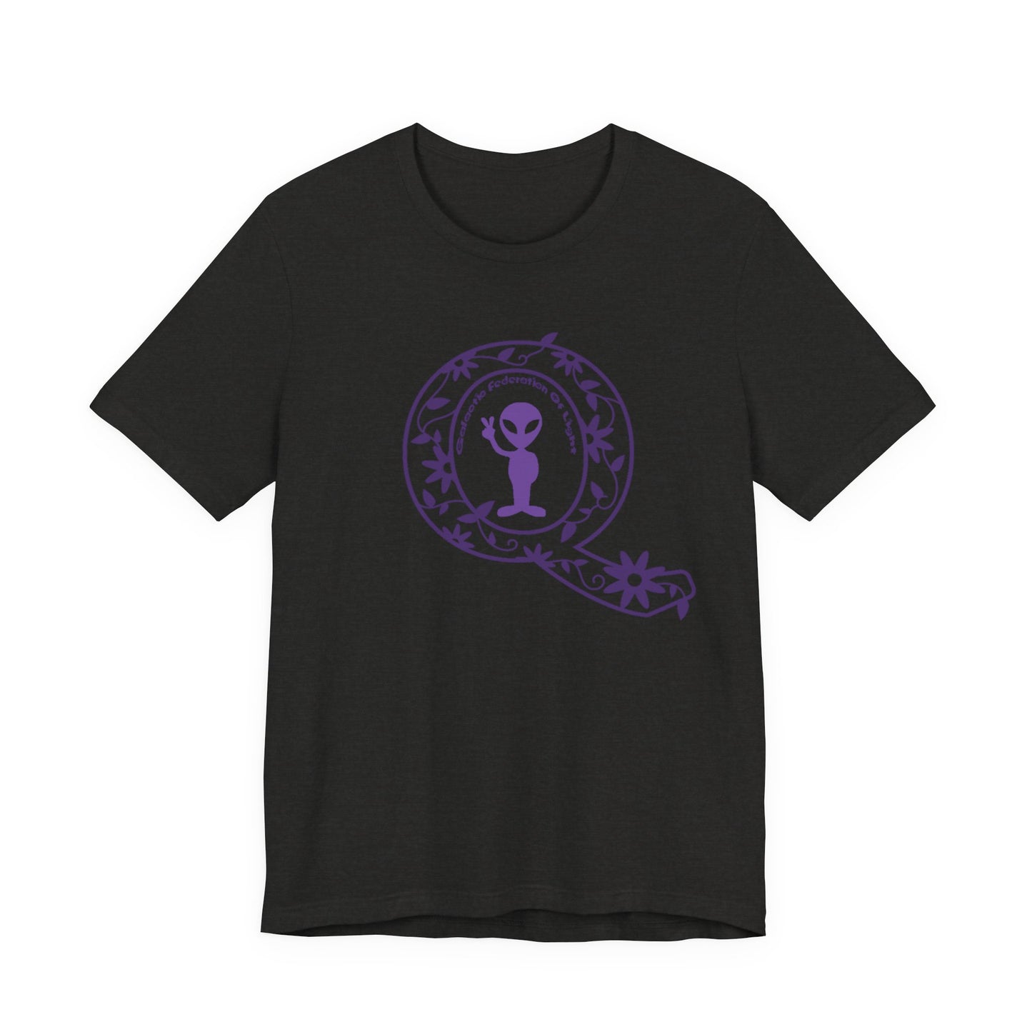 Q Purple Flower T-Shirt Short Sleeve