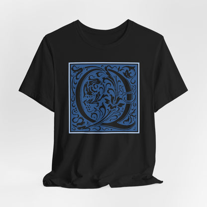 Q Scroll Blue T-Shirt Short Sleeve