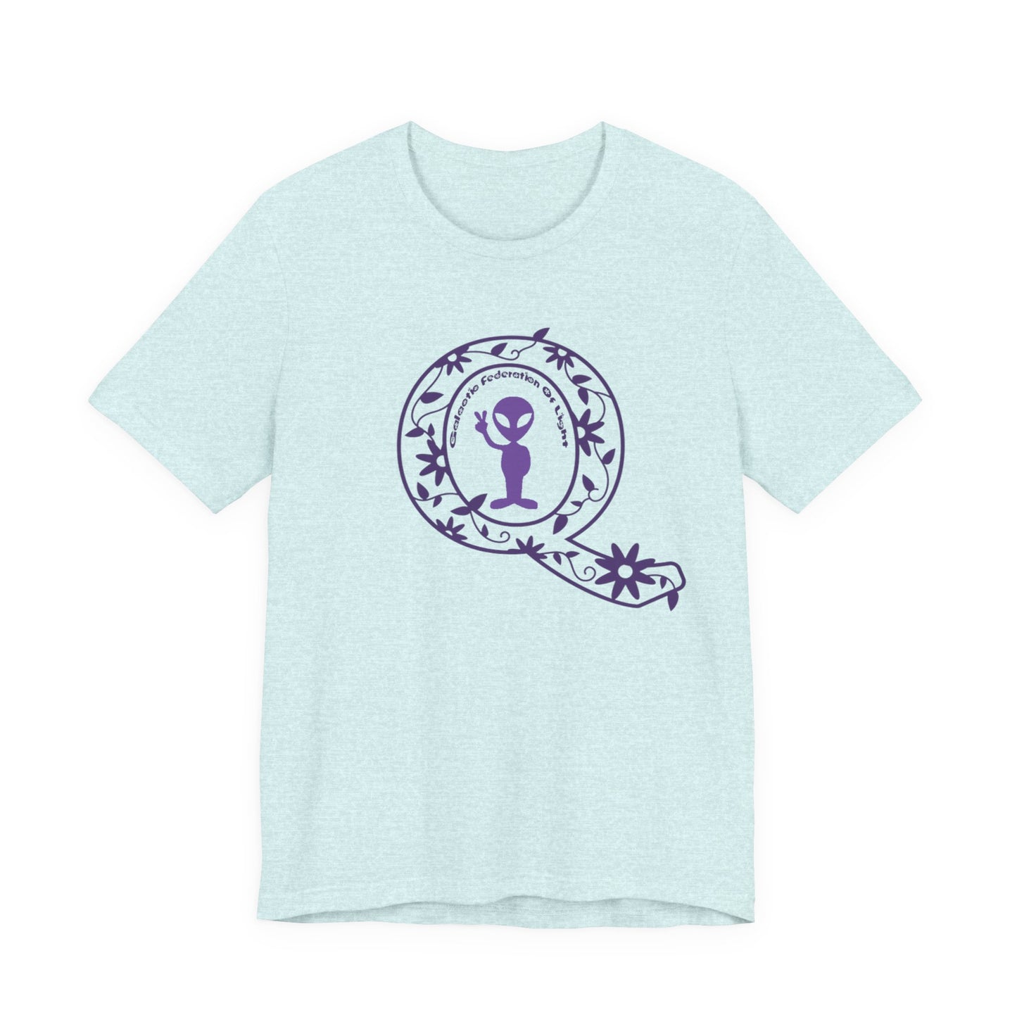 Q Purple Flower T-Shirt Short Sleeve