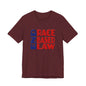 END RACE BASED LAW Blue Red T-Shirt Short Sleeve