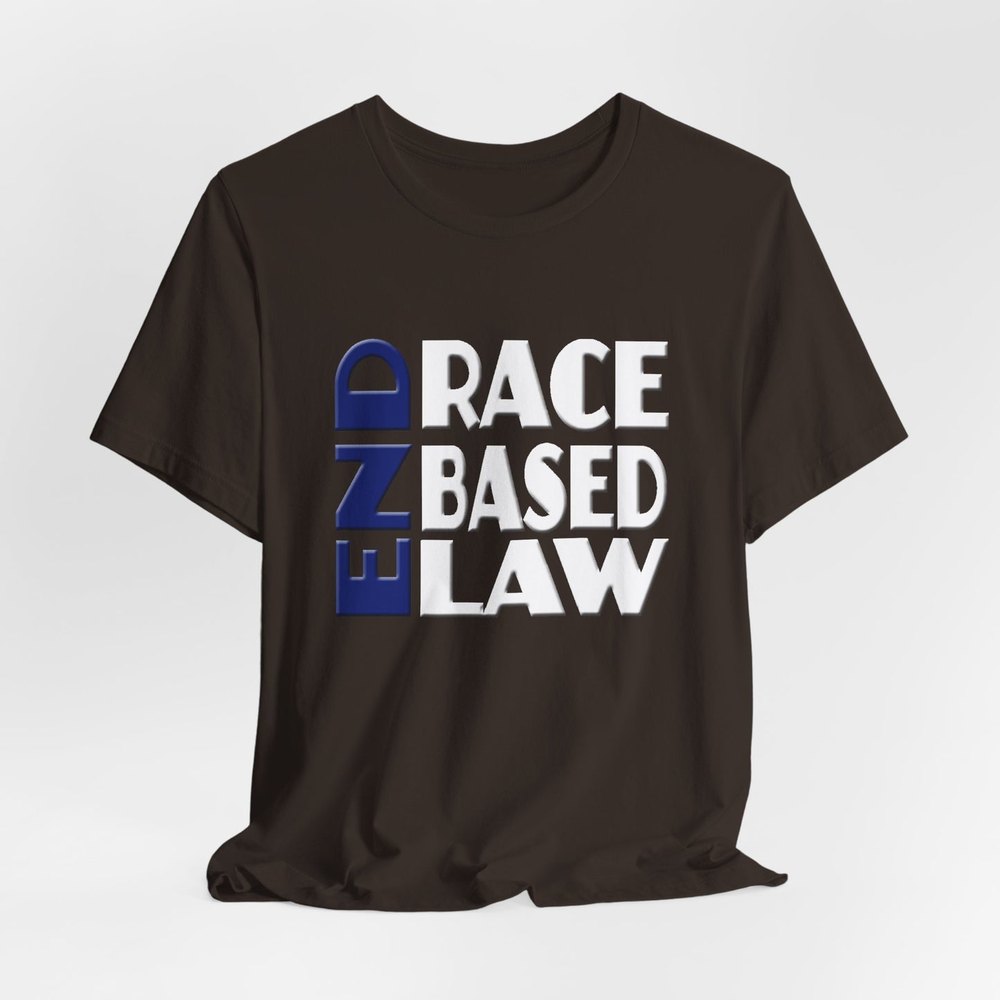END RACE BASED LAW Blue White T-Shirt Short Sleeve