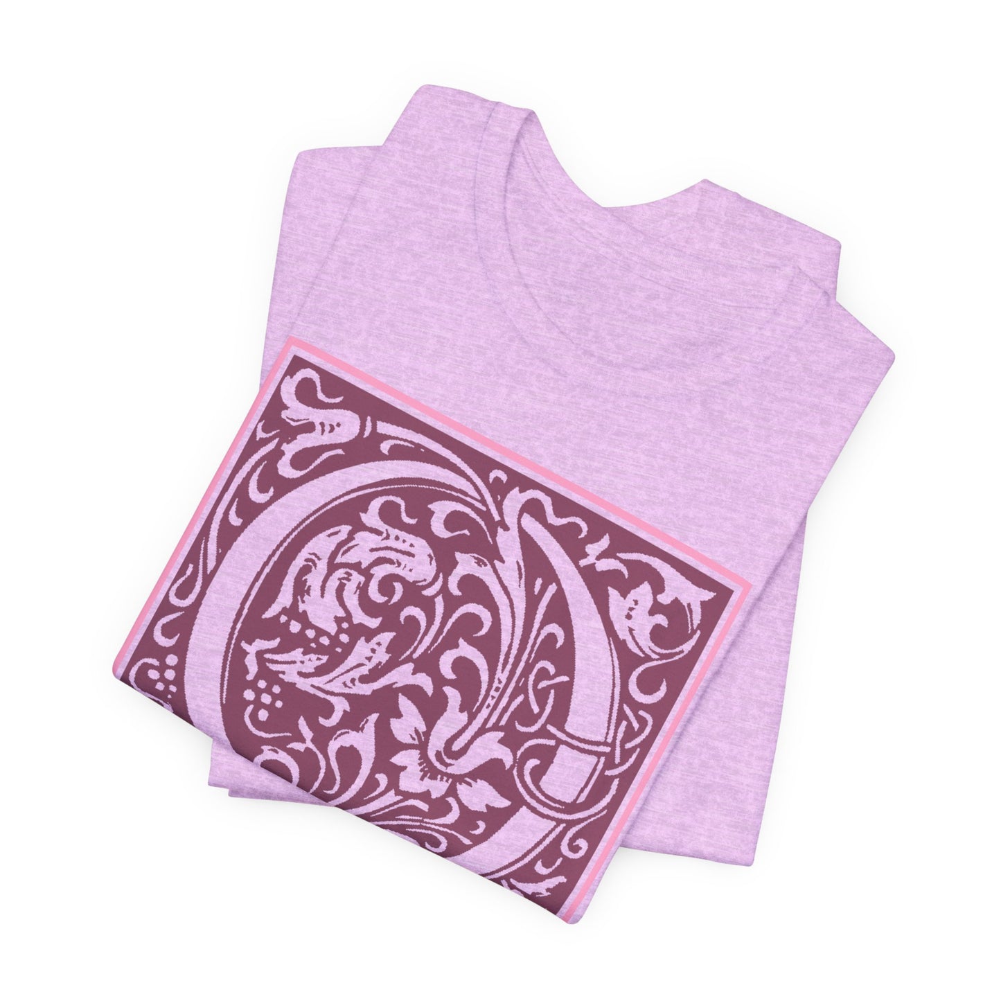 Q Scroll Wine T-Shirt Short Sleeve
