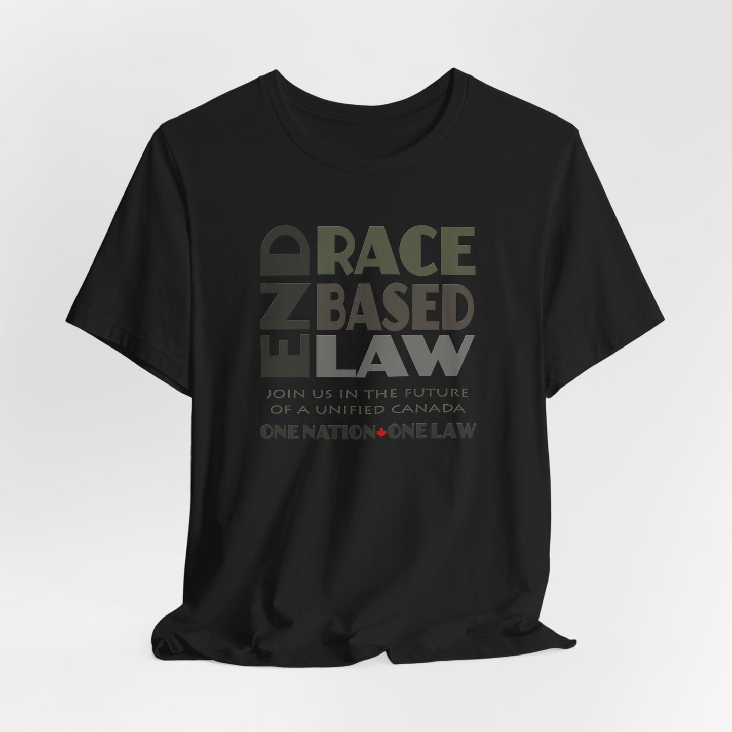 END RACE BASED LAW Canada Grey T-Shirt Short Sleeve
