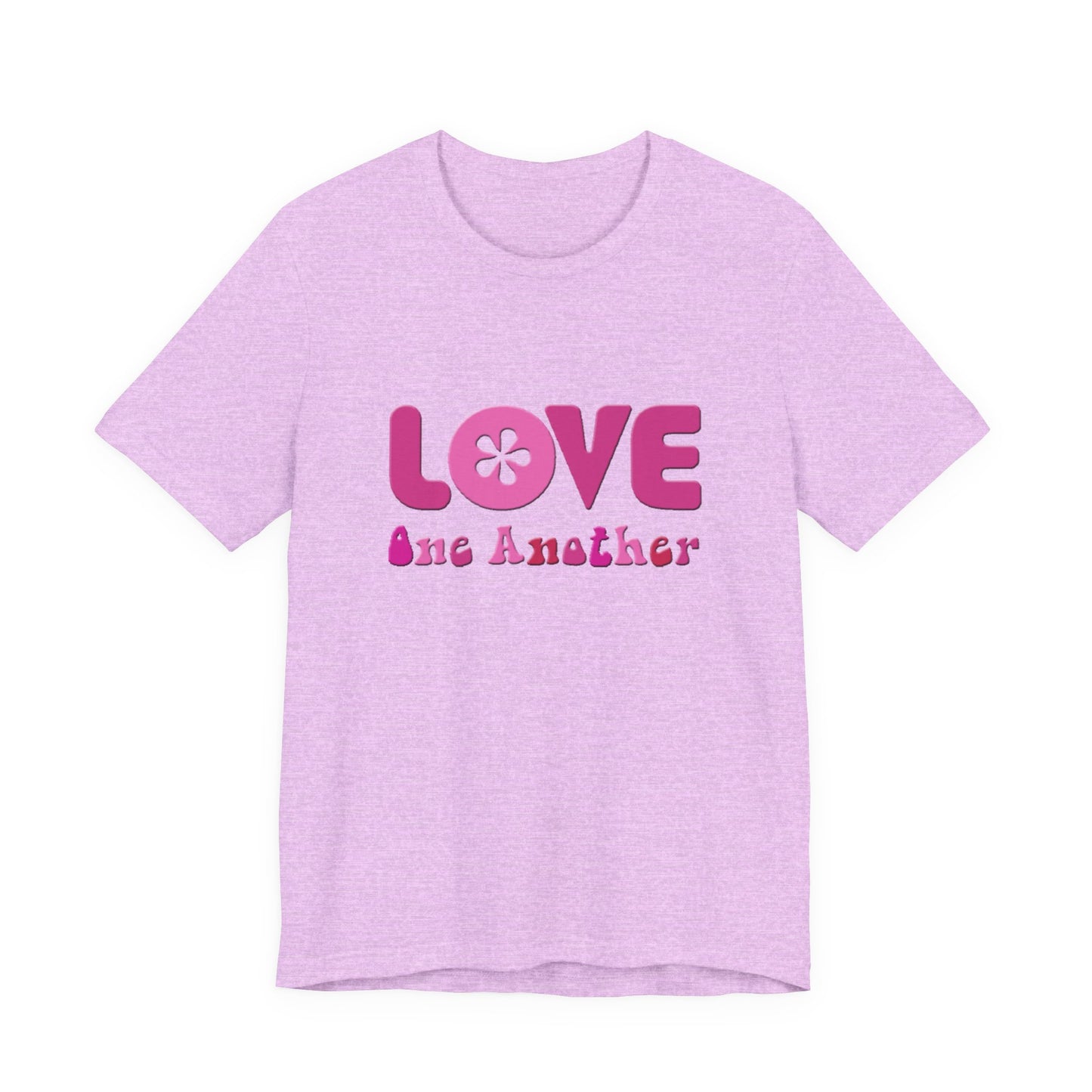 Love One Another T‑Shirt — Retro Pink Flower Peace Tee