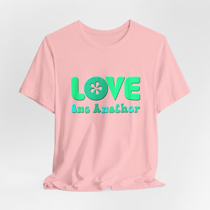 Love One Another Teal T-Shirt Short Sleeve
