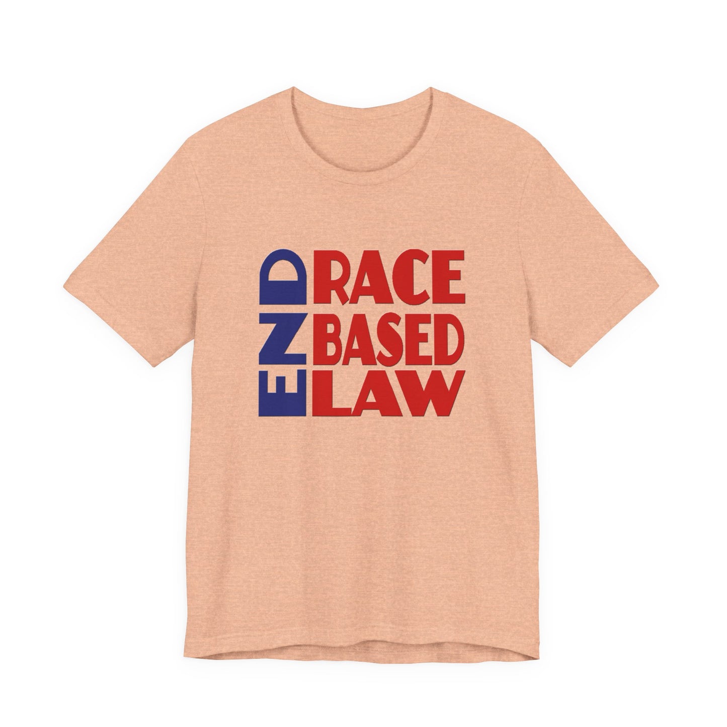 END RACE BASED LAW Blue Red T-Shirt Short Sleeve