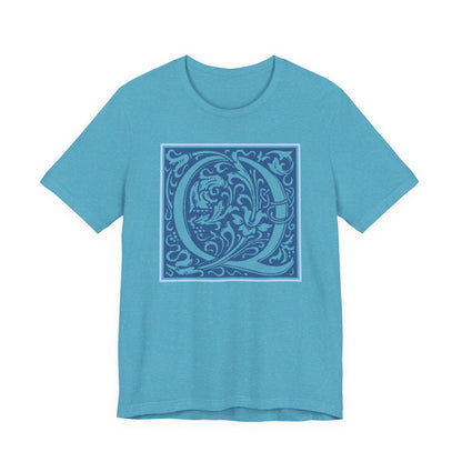 Q Scroll Blue T-Shirt Short Sleeve