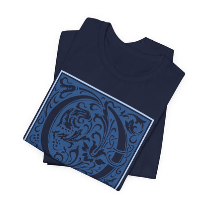 Q Scroll Blue T-Shirt Short Sleeve